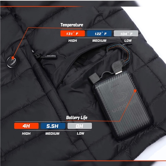 Women's Heated Vest with Battery Pack Lightweight Warm Size L - Picture 4 of 6